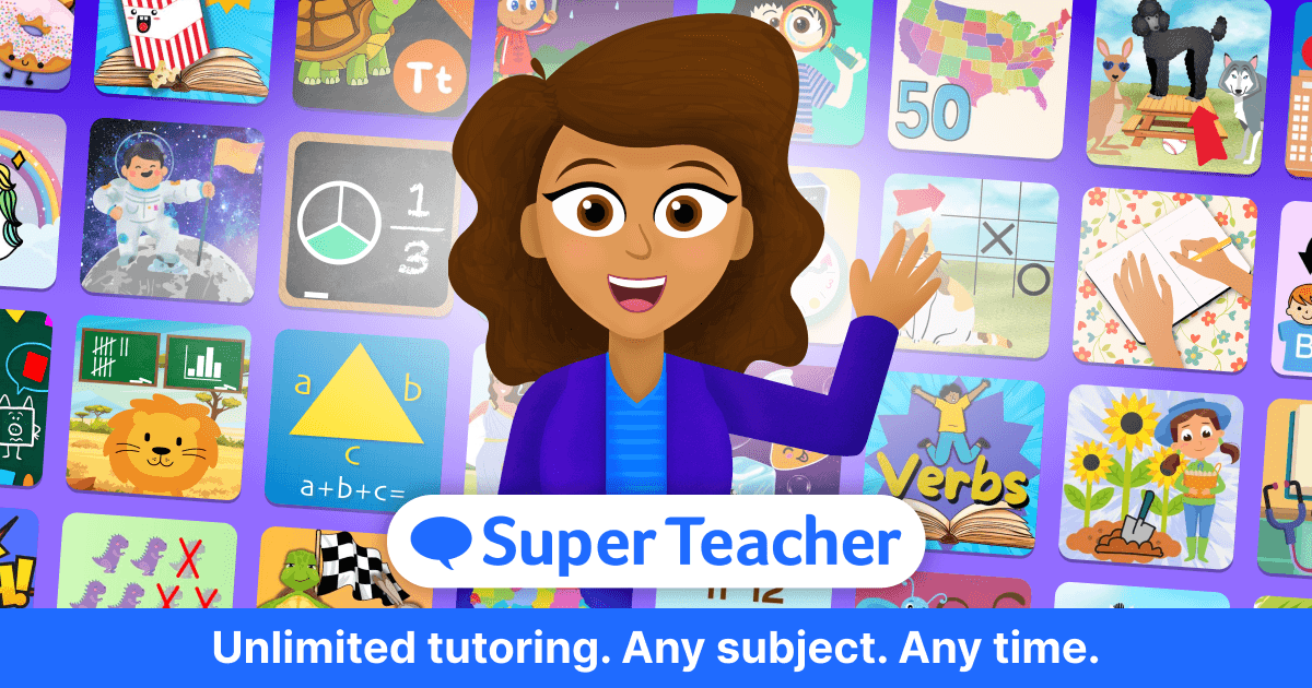 Screenshot of Super Teacher website