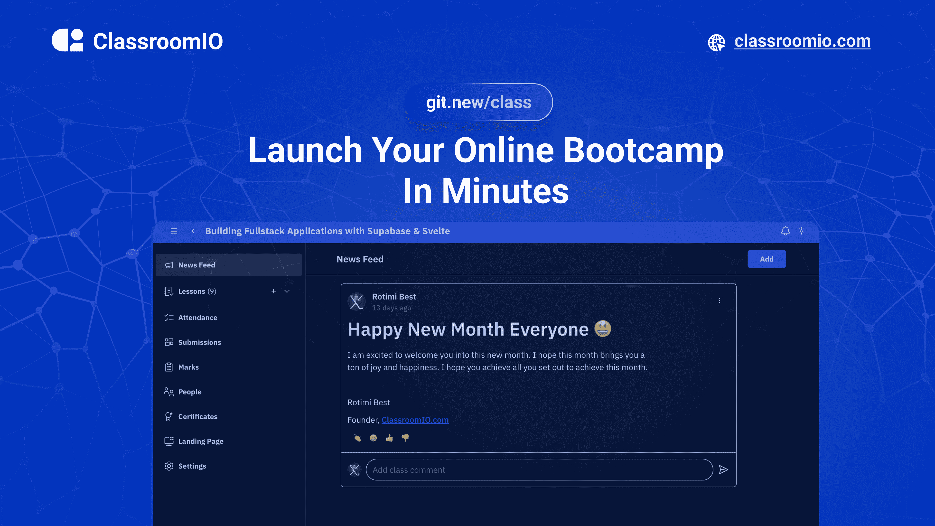 Screenshot of ClassroomIO website